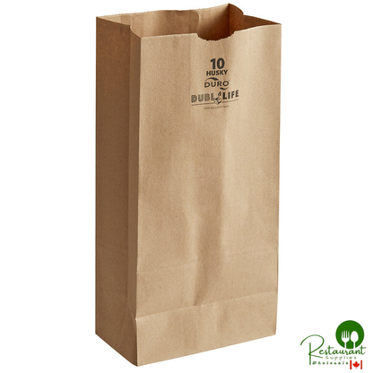 Duro Husky Dubl Life 10 lb. Heavy Duty Natural Kraft Bag - 400/Bundle