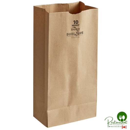 Duro Husky Dubl Life 10 lb. Heavy Duty Natural Kraft Bag - 400/Bundle