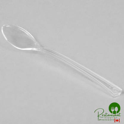 Fineline Tiny Temptations 4" Tiny Tasters Silver Plastic Tasting Spoon - 960/Case
