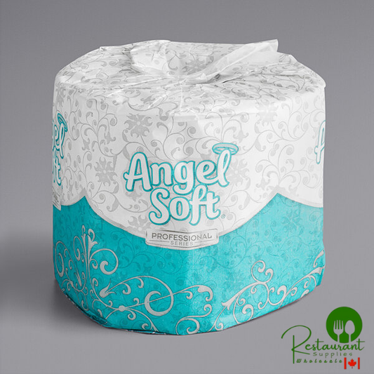 Angel Soft Professional Series 4" x 4" Individually-Wrapped 2-Ply 450 Sheet Premium Embossed Toilet Tissue Roll - 80/Case