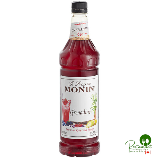 Monin Premium Grenadine Flavoring Syrup 1 Liter - 4/Case