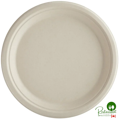 World Centric 10" Round Compostable Plant Fiber Plate with Leaf Plus - 800/Case
