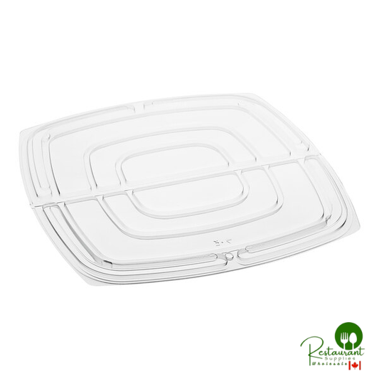 Sabert Catering Pop-Top 14 3/8" Square Clear PET Hinged Lid for 160 oz. Square Bowl - 30/Case | Canada
