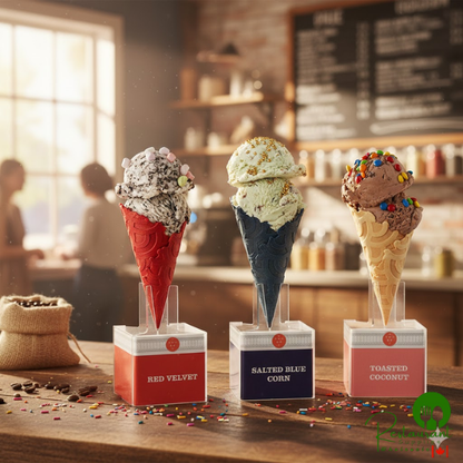 The Konery Salted Blue Corn Waffle Cones - 144/Case