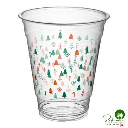12 oz. Modern Holiday PET Plastic Cold Cup By Prime - 1,000/Case
