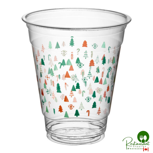 12 oz. Modern Holiday PET Plastic Cold Cup By Prime - 1,000/Case