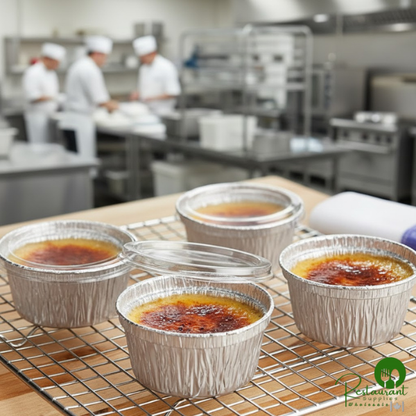 4 oz. Round Foil Ramekin Cup with Plastic Lid By Prime - 500/Case