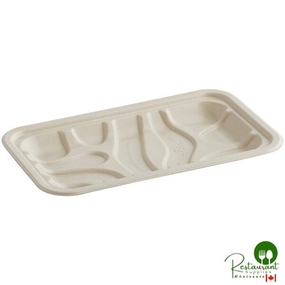 World Centric Compostable Fiber Laminated Meat Tray 8 5/16" x 4 7/8" x 11/16" - 500/Case