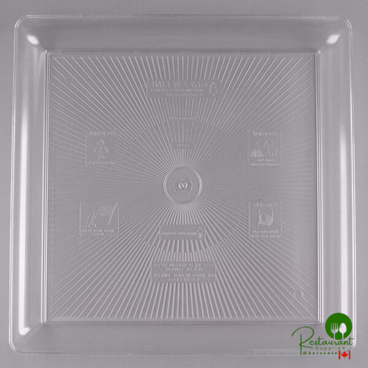 Fineline SQ4818.CL Platter Pleasers 18" x 18" Clear Plastic Square Cater Tray - 20/Case