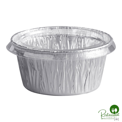 4 oz. Round Foil Ramekin Cup with Plastic Lid By Prime - 500/Case