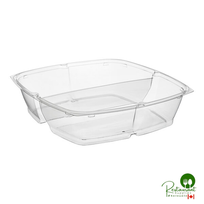 Sabert Catering Pop-Top 160 oz. Clear PET Two-Compartment Square Bowl Set - 30/Case