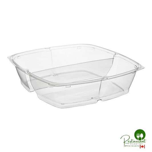 Sabert Catering Pop-Top 160 oz. Clear PET Two-Compartment Square Bowl Set - 30/Case | Canada