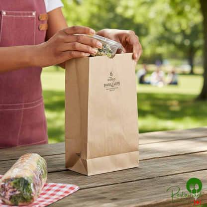 Duro 6 lb. Natural Kraft Paper Bag - 500/Bundle