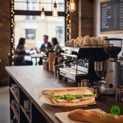 Bagcraft Packaging 300097 4 1/4" x 2 3/4" x 11 3/4" Dubl-View® ToGo! Kraft Window Half Submarine / Bakery Bag with Tray - 250/Case