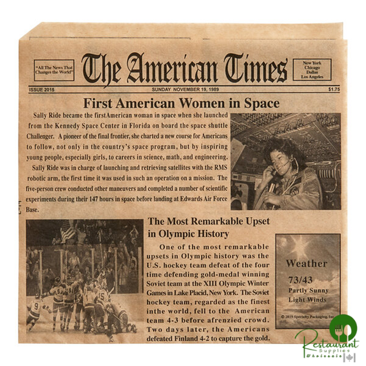 7" x 6 1/2" Kraft Newsprint Wire Cone Basket Liner / Deli Wrap / Double Open Bag By Prime - 2,000/Case