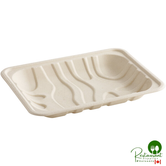World Centric 9 1/4" x 7 1/4" x 1 1/4" Compostable Fiber Meat Tray - 450/Case