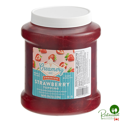 Creamery Ave. Premium Strawberry Dessert / Sundae Topping 1/2 Gallon - 6/Case