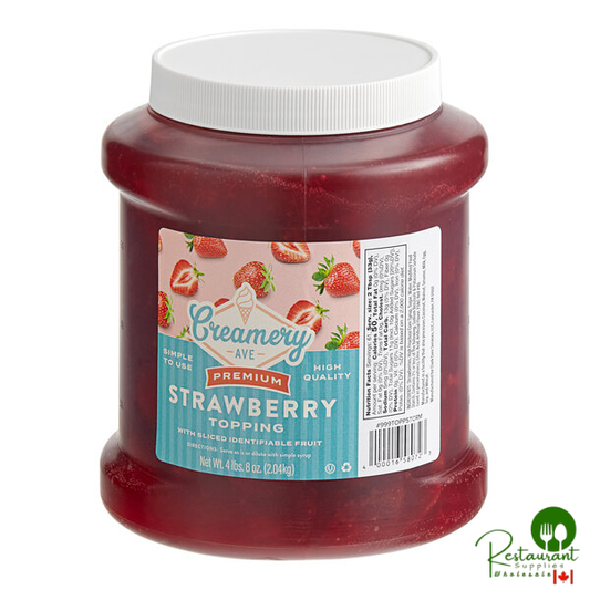 Creamery Ave. Premium Strawberry Dessert / Sundae Topping 1/2 Gallon - 6/Case