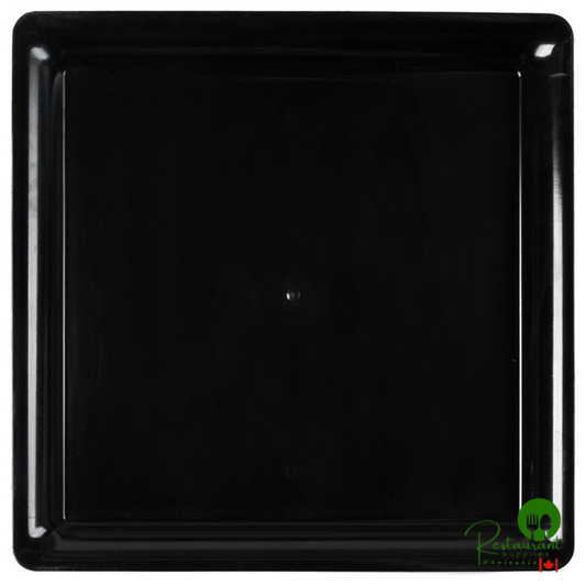 Fineline SQ4818.BK Platter Pleasers 18" x 18" Black Plastic Square Cater Tray - 20/Case