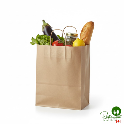 Duro 10" x 5" x 13" Missy Natural Kraft Paper Shopping Bag with Handles - 250/Bundle