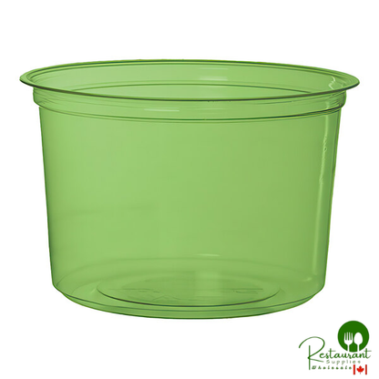 Eco-Products Veridian 16 oz. Compostable Round Green PLA Plastic Deli Container - 500/Case
