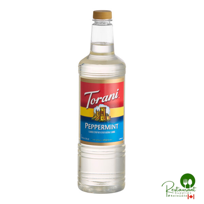 Torani Peppermint Flavoring Syrup Plastic Bottle 1 Liter - 6/Case