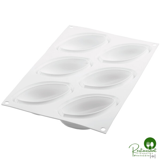 Silikomart CACAO 120 6 Compartment Silicone Baking Mold with Border and Plastic Cutter - 4" x 2 3/16" x 1 5/8" Cavities