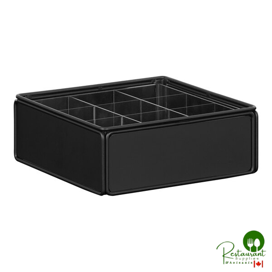Cal-Mil Onyx Black 9-Compartment Metal Condiment Organizer