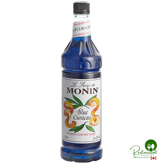 Monin Premium Blue Curacao Flavoring Syrup 1 Liter - 4/Case