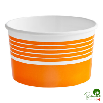 16 oz. Orange Paper Frozen Yogurt / Soup / Food Cup By Prime - 1,000/Case