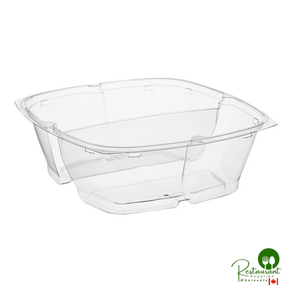 Sabert Catering Pop-Top 80 oz. Clear PET Two-Compartment Square Bowl - 50/Case
