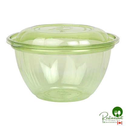 Eco-Products Veridian 18 oz. Compostable Green PLA Plastic Salad Bowl with Lid - 150/Case