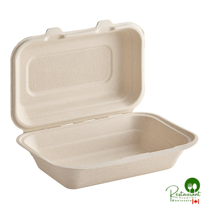 Dart 9" x 6" Compostable Fiber Hinged Take-Out Container - 200/Case