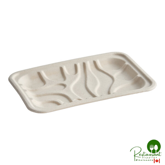 World Centric 8 3/16" x 5 11/16" x 5/8" Compostable Fiber Meat Tray - 500/Case