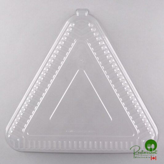 Fineline 9561-L Platter Pleasers 16" Clear Plastic Triangular Tray Dome Lid - 40/Case