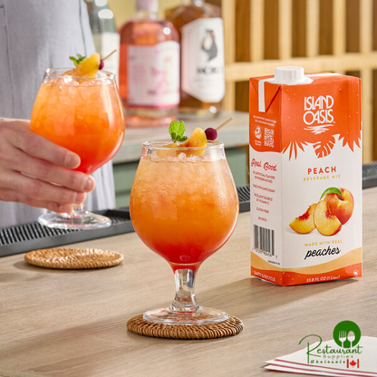 Island Oasis Peach Beverage Mix 1 Liter - 12/Case