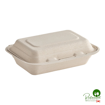 Dart 9" x 6" Compostable Fiber Hinged Take-Out Container - 200/Case
