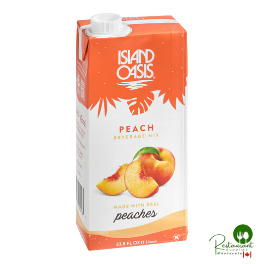 Island Oasis Peach Beverage Mix 1 Liter - 12/Case