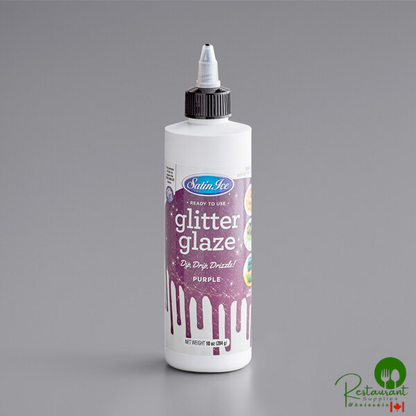 Satin Ice Purple Vanilla Glitter Glaze 10 oz. - 3/Case