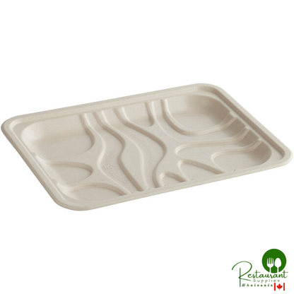 World Centric Compostable Fiber Laminated Meat Tray 9 1/8" x 7 3/16" x 11/16" - 500/Case
