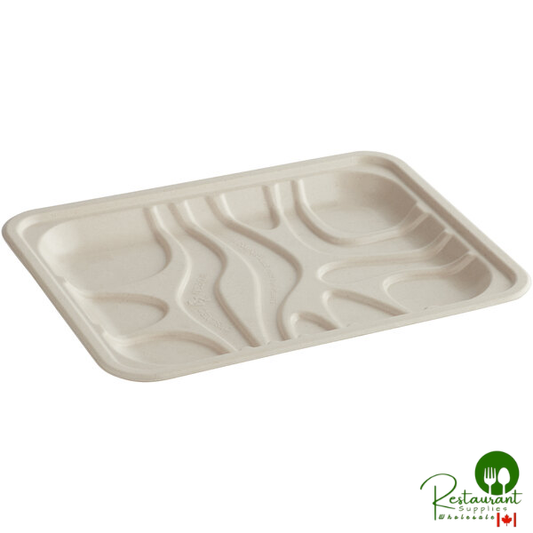 World Centric Compostable Fiber Laminated Meat Tray 9 1/8" x 7 3/16" x 11/16" - 500/Case