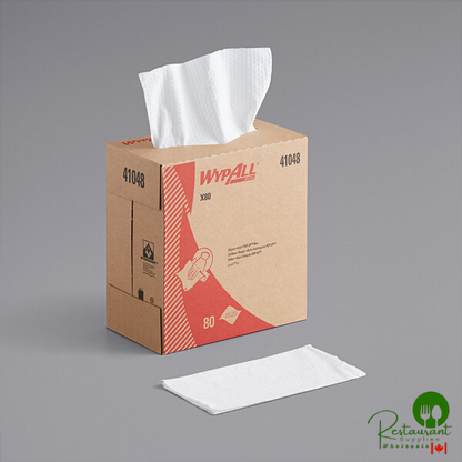 WypAll® 41048 X80 8 3/8" x 16 13/16" White Heavy-Duty Wiper - 400/Case