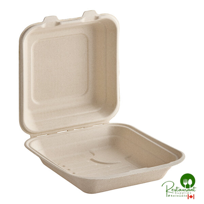 Dart 8" x 8" Compostable Fiber Hinged Take-Out Container - 200/Case