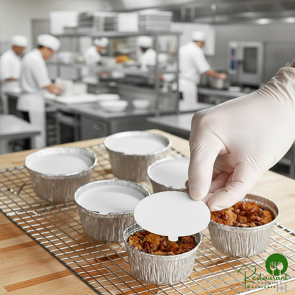 4 oz. Round Foil Ramekin Cup with Board Lid By Prime - 500/Case