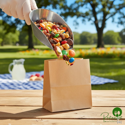 Metalcraft SBN3 Natural 3 3/8" x 1 3/4" x 3 1/2" Mini Snack Bag by Paper - 250/Case