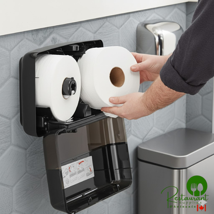 Tork Advanced T2 2-Ply 751' Mini Jumbo Toilet Paper Roll with 7 1/2" Diameter - 12/Case