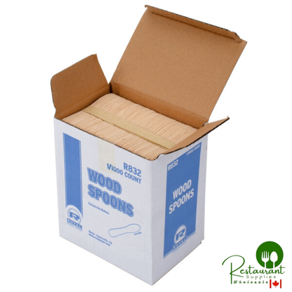 Royal Paper R832 3 1/2" Eco-Friendly Unwrapped Wooden Taster Spoon - 10,000/Case