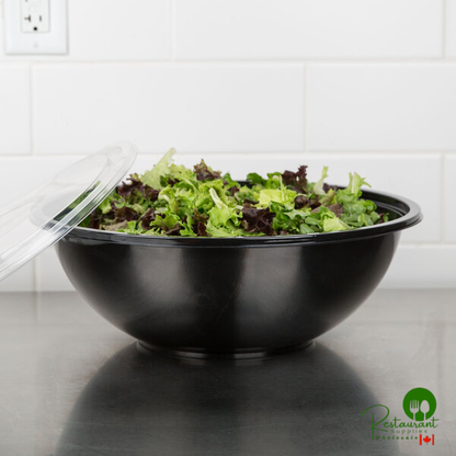 Sabert 92320 FreshPack 320 oz. Black Round Bowl - 25/Case