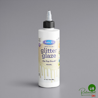 Satin Ice Pearl Vanilla Glitter Glaze 10 oz. - 3/Case