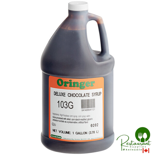 Oringer Deluxe Chocolate Syrup 1 Gallon - 4/Case